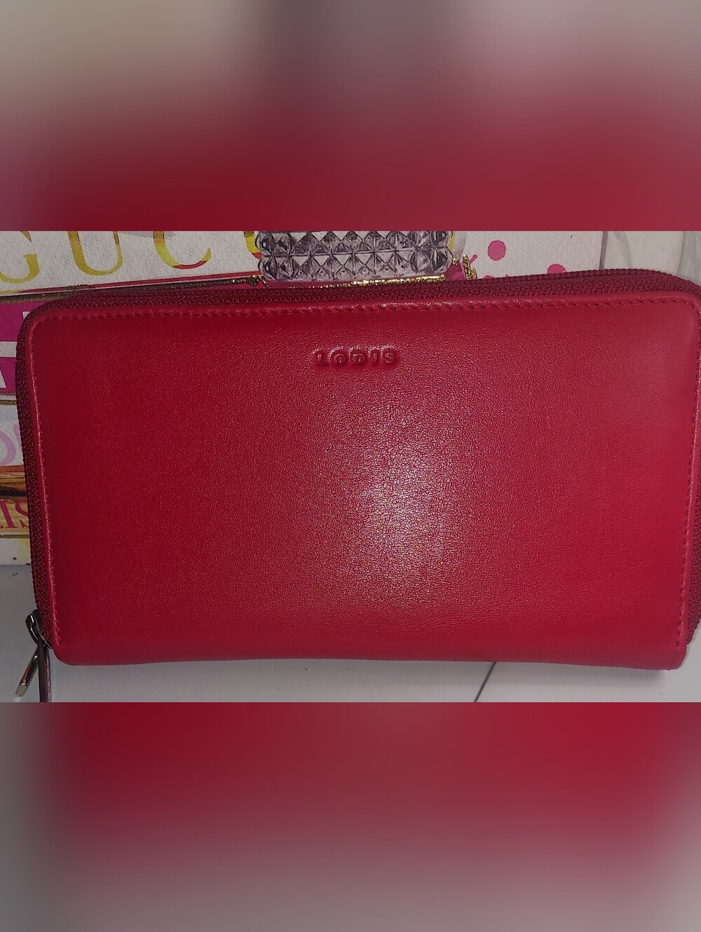 Lodis Red Double Zip-Around  Wallet